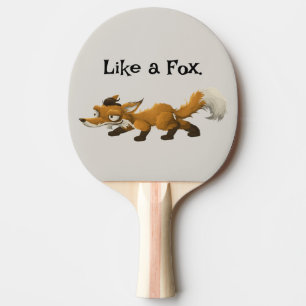 Raquette De Ping Pong Cartoon Clever Fox - "Like a Fox" Design