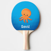 Raquette De Ping Pong Cartoon mignon bébé poulpe bleu océan (Devant)