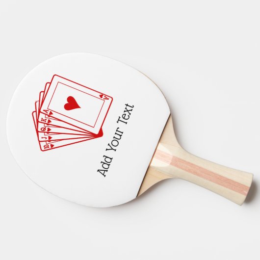 Raquette De Ping Pong Casino Night Poker Royal Straight Flush Hearts (Côté)