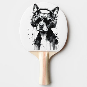 Raquette De Ping Pong Casque de chien cool Cute Animaux de compagnie enc