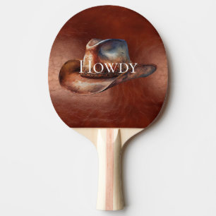 Raquette De Ping Pong Casquette rustique Brown Cowboy