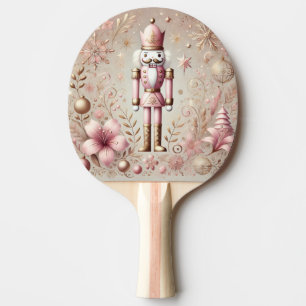 Raquette De Ping Pong Casse-noisette Élégant Rose et Or Pâle Fantaisiste