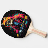 Raquette De Ping Pong Cat Neon DJ avec casque (Côté)