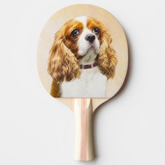 Raquette De Ping Pong Cavalier King Charles Spaniel Peinture originale (Devant)