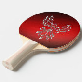 Raquette De Ping Pong Cendres noires rouges et Phoenix personnel (Devant Angle)
