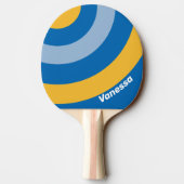 Raquette De Ping Pong Cercle côtier rayé avec nom (Dos)