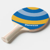 Raquette De Ping Pong Cercle côtier rayé avec nom (Devant Angle)