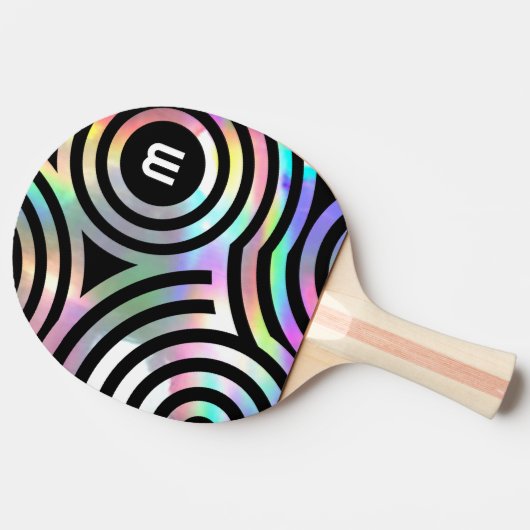 Raquette De Ping Pong cercle holographique monographie ping pong paddle (Côté)