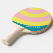 Raquette De Ping Pong Cercle Rayé Baiser de Mer Doux avec Nom (Devant Angle)