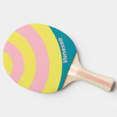 Raquette De Ping Pong Cercle Rayé Baiser de Mer Doux avec Nom (Côté)