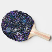 Raquette De Ping Pong Cercles Abstraits dessinés à la main, Bleu, Violet (Côté)