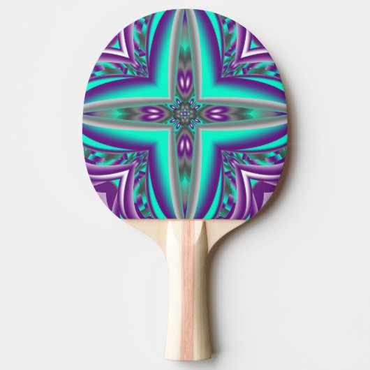 Raquette De Ping Pong Cercles Concentrés Appliqués Au Point Abstrait (Devant)