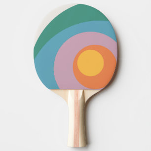 Raquette De Ping Pong Cercles de style rétro multicolore