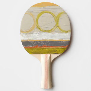 Raquette De Ping Pong Cercles jaunes et oranges sur l'arrière - plan
