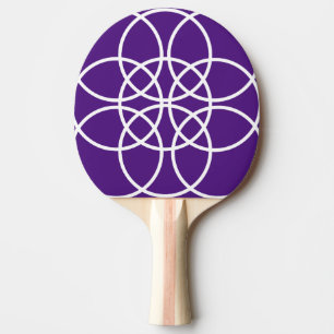 Raquette De Ping Pong Cercles spiraux blancs sur pourpre