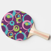Raquette de Ping Pong Cercles Violets Funky (Côté)