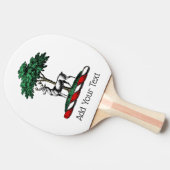 Raquette De Ping Pong Cerf Daim devant un Arbre Blason Emblématique (Côté)