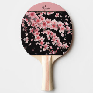 Raquette De Ping Pong Cerisier Japonais Fleur Rose Blanc