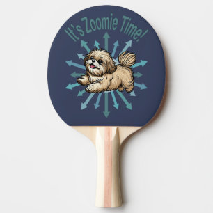 Raquette De Ping Pong C'est le moment de Zoomie Shih Tzu