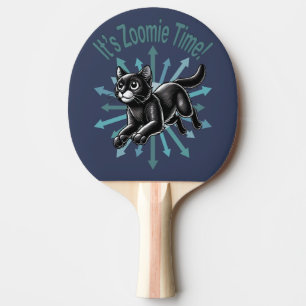 Raquette De Ping Pong C'est le temps de Zoomie Chat Noir