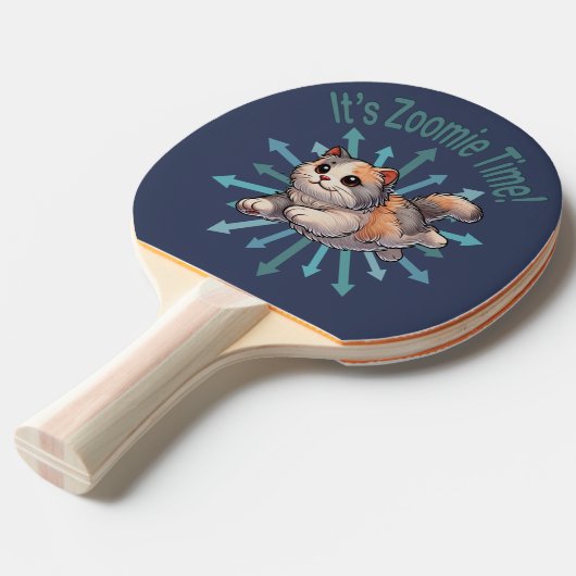 Raquette De Ping Pong C'est Zoomie Time Dilute Calico Cat (Devant Angle)