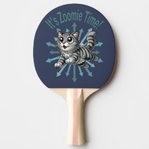 Raquette De Ping Pong C'est Zoomie Time Grey Tabby Cat