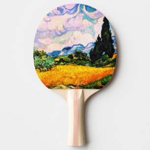 Raquette De Ping Pong Champ de blé Vincent Van Gogh avec Cyprès