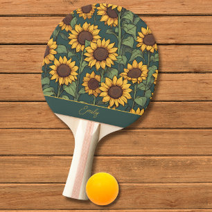 Raquette De Ping Pong Champ de tournesol Monogramme
