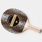 Raquette De Ping Pong Champion Brown Léopard Noir Blanc Personnalisé (Côté)