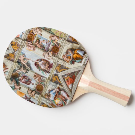 Raquette De Ping Pong Chapelle Sixtine Michelangelo - Vatican, Rome, Ita (Côté)