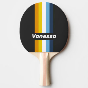 Raquette De Ping Pong Charbon Crépuscule Rayé avec Nom