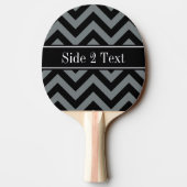 Raquette De Ping Pong Charbon noir LG noir Chevron Nom noir Monogramme (Dos)