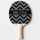 Raquette De Ping Pong Charbon noir LG noir Chevron Nom noir Monogramme (Devant)
