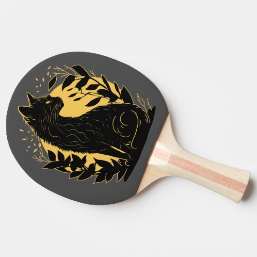 Raquette De Ping Pong Chat assis (Côté)