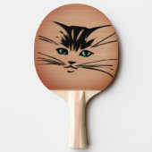 Raquette De Ping Pong Chat aux yeux verts Rustique  (Dos)