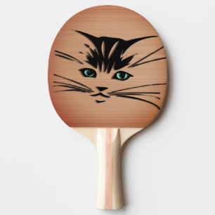 Raquette De Ping Pong Chat aux yeux verts Rustique 