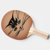 Raquette De Ping Pong Chat aux yeux verts Rustique  (Côté)