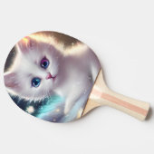 Raquette De Ping Pong Chat blanc bouffé d'Imaginaire (Côté)