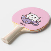 Raquette De Ping Pong Chat blanc dans la tasse (Devant Angle)