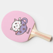 Raquette De Ping Pong Chat blanc dans la tasse (Côté)
