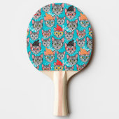 Raquette De Ping Pong Chat dans le casquette (Dos)