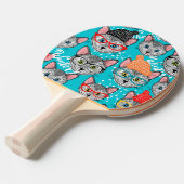 Raquette De Ping Pong Chat dans le casquette (Devant Angle)