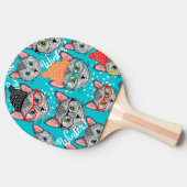 Raquette De Ping Pong Chat dans le casquette (Côté)