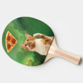 Raquette De Ping Pong Chat dans l'espace Pizza Pepperoni Drôle Mignon Né (Côté)