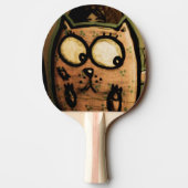 Raquette De Ping Pong Chat d'art de rue (Dos)