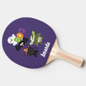 Raquette De Ping Pong Chat de Cute Halloween, bat, mummy et ghost (Côté)