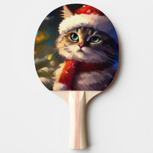Raquette De Ping Pong Chat de Noël (5) (Devant)