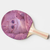 Raquette De Ping Pong Chat de princesse gâtée textant au lit (Côté)