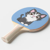 Raquette De Ping Pong Chat gris et blanc (Devant Angle)