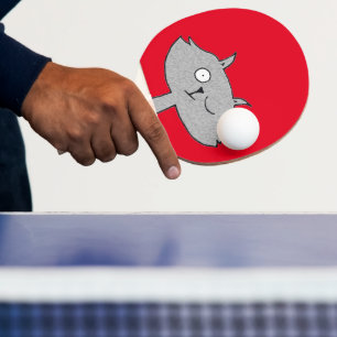 Raquette De Ping Pong Chat gris soyeux